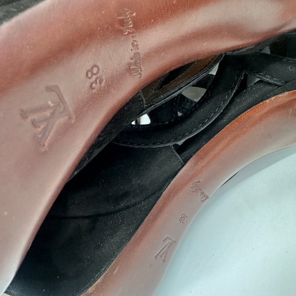 Louis Vuitton Suade Pumps Heels Black Size 38 LV 8 US 100% Authentic! - Picture 7 of 7